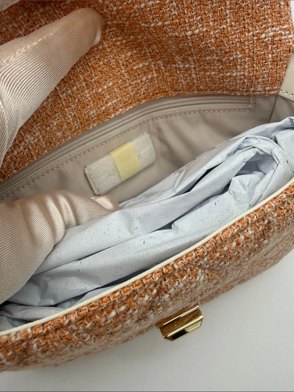 Kate Spade Carey Quilted Tweed Crossbody Bag Orange Jasper